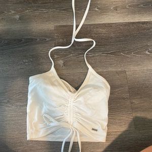 white halter with scrunch